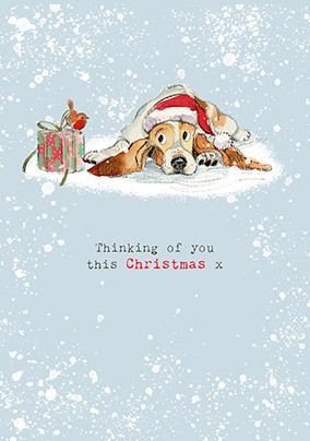 Thinking of You Illustrated Christmas Card