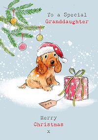 Granddaughter Cute Illustrated Christmas Card