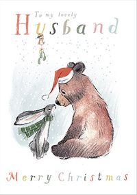 Husband Cute Illustrated Christmas Card
