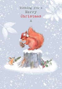 Squirrel Cute Illustrated Christmas Card
