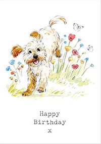 Playful Puppy Birthday Card