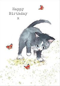 Tap to view Curious Kitty Birthday Card