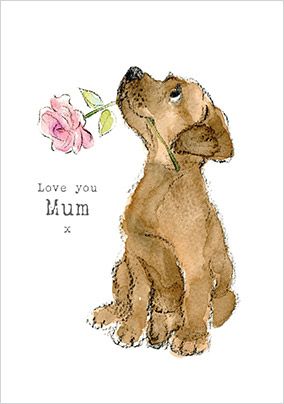 Love You Mum Pup Mother's Day Card