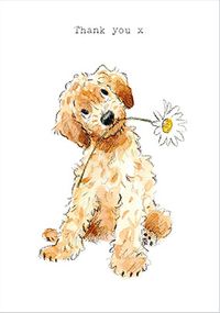 Daisy Puppy Thank You Card