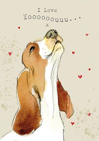I Love Yooouuu Cute Dog Card