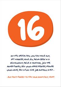 Tap to view 16th Birthday Funny Milestones Card