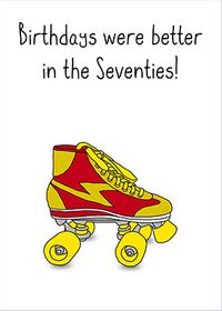 70's Rollerskates Birthday Card