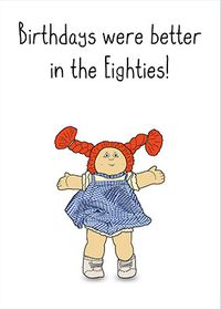80's Cabbage Patch Doll Birthday Card