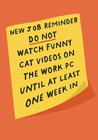 Funny Cat Videos New Job Card