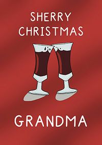Merry Christmas Grandma Wine Card