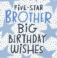 5 Star Brother Birthday Card