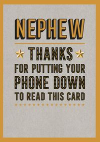Tap to view Nephew Thanks Birthday Card