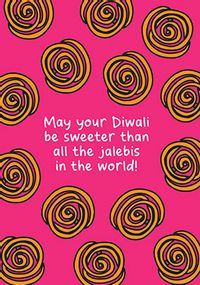 Sweeter Than Jalebis Diwali Card