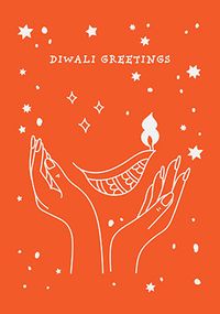Diwali Greetings Orange Card