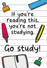 Tap to view Go Study Good Luck Card