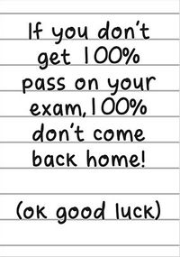 If You Don't Get 100% Good Luck Card