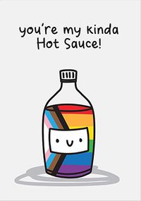 Tap to view LGBTQ+ You're My Kinda Hot Sauce Card