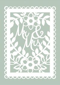 Green Mr and Mrs Wedding Card