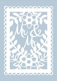 Blue Mr and Mr Wedding Card