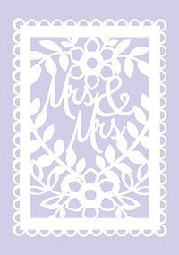 Lilac Mrs and Mrs Wedding Card