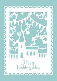 Green Happy Wedding Day Card