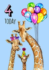 4 Today Giraffes Birthday Card