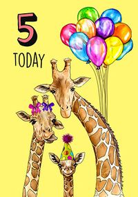 5 Today Giraffes Birthday Card