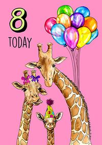 8 Today Giraffes Birthday Card
