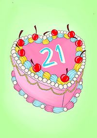 21st Birthday Cake Card