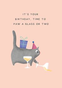 Tap to view Paw a Glass Birthday Card