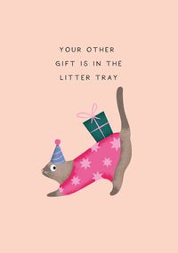 Cat Litter Tray Birthday Card