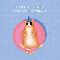 Tap to view Take it Easy Cool Cat Birthday Card
