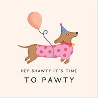 Time to Pawty Dog Birthday Card