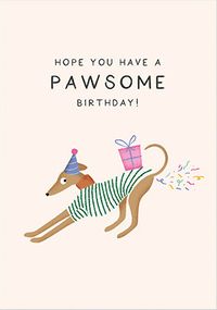 Pawsome Birthday Funny Dog Card