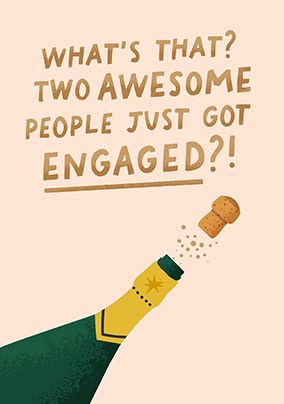 Two Awesome People Engagement Card