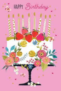 Happy Birthday Cake Card