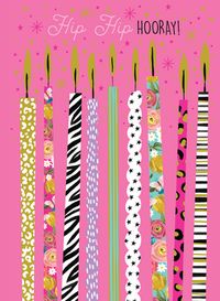 Tap to view Hip Hip Hooray Birthday Candles Card