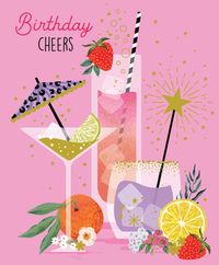 Birthday Cheers Cocktails Card
