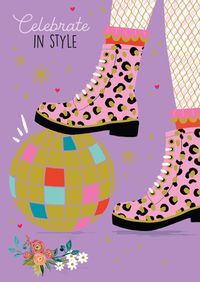 Celebrate in Style Disco Ball Birthday Card