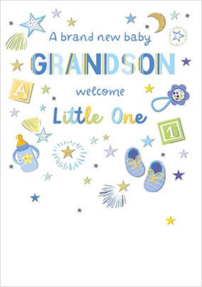 Welcome Baby Grandson Card