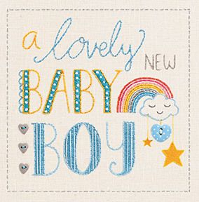 Rainbow New Baby Boy Card