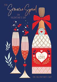 Wine And Glasses Someone Special Valentine Card