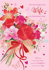 Darling Wife Pink Valentine Card