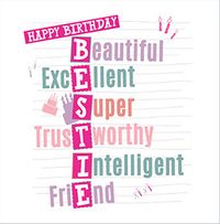 Beautiful Bestie Birthday Card