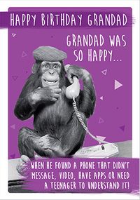 Simple Phone Grandad Birthday Card
