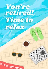 Poolside Time To Relax Retirement Card
