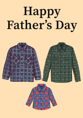 Happy Father's Day Plaid Shirts Card
