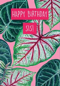 Happy Birthday Sis Leaf Birthday Card