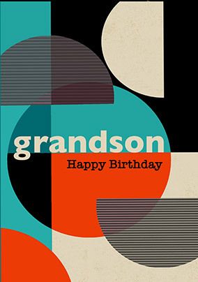 Grandson Modern Birthday Card