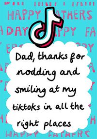 Dad Thanks for Nodding and Smiling Father's Day Card